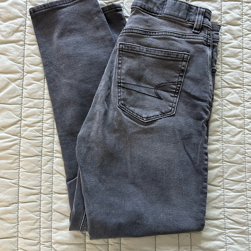 American Eagle Outfitters Dark Gray Straight Leg Jeans